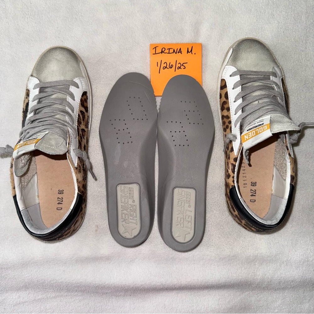 GOLDEN GOOSE Suede Toe Leopard Superstar Size 39 (US Women’s 8.5) New in Box - Picture 12 of 16